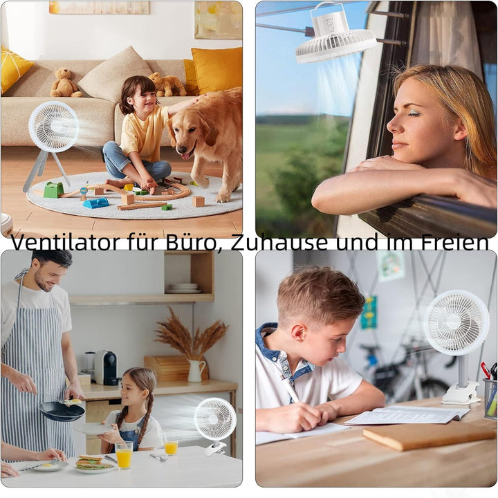 LETOUR USB Ventilator Leise,Ventilator Klein 3 Geschwindigkeiten Tischventilator Clipventilator Leis