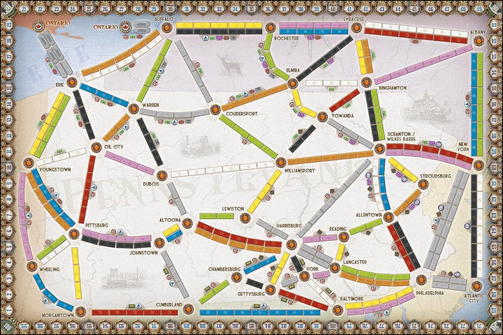Days of Wonder | Zug um Zug – UK + Pennsylvania | Map-Erweiterung | Familienspiel | Brettspiel | 2-5