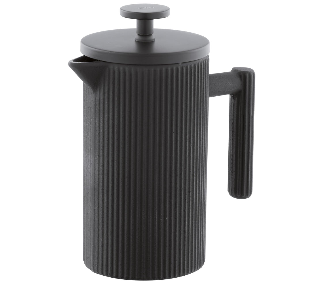 Cilio Kaffeebereiter MATERA 3 Tassen Schwarz, 350 ml Gusseisen-Kaffeekanne innen emailliert, 15,5 cm