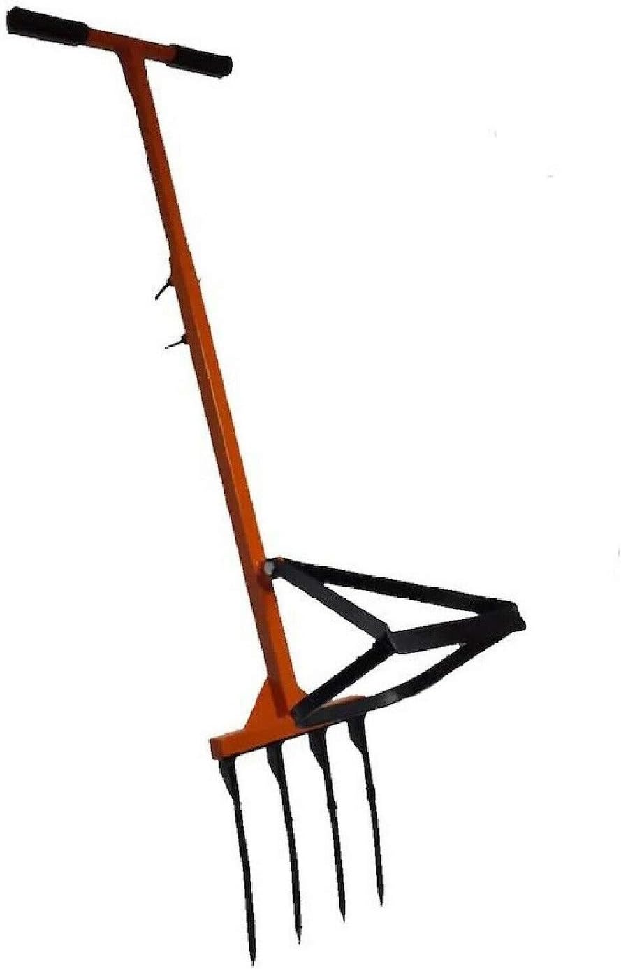 Doppelgrabegabel 4-Zähne Grabegabel Bodenlüfter Doppel Spatengabel Hacke Kultivator Bodenlockerer Ga