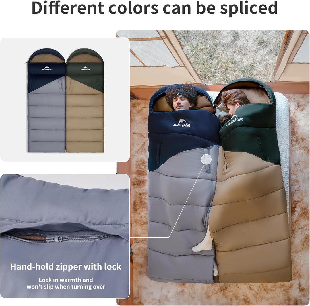 Naturehike Schlafsack mit Kapuze Deckenschlafsack für Camping, Leicht & Bequem, Ideal für Outdoor-Ab