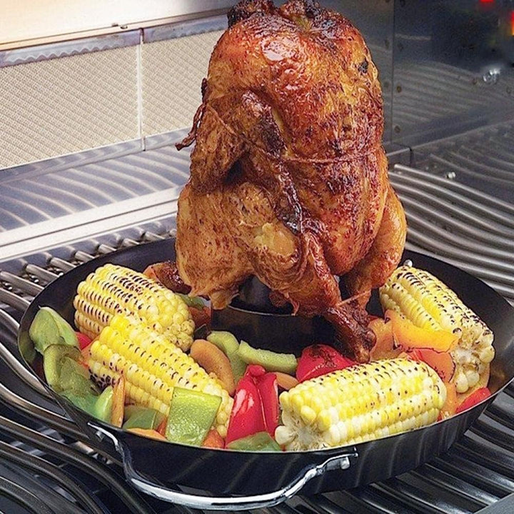 Edelstahl-Bier-dose Hühnerhalter BBQ Roaster Cooker Stand - Vertikal Grill Zubehör - Grill Rauch-Rac