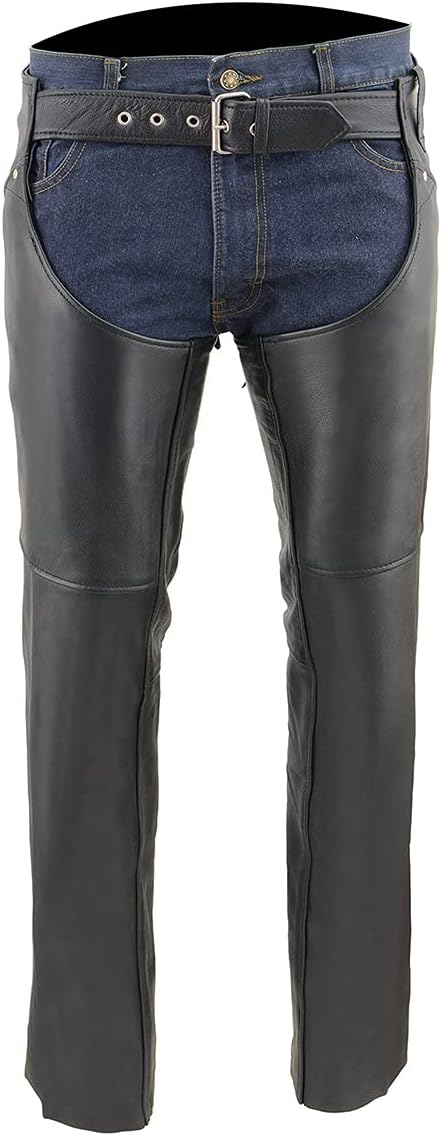 Milwaukee Leather ML1173 Damen-Hüftchaps aus Leder, klassisch, Schwarz, Grösse M, M