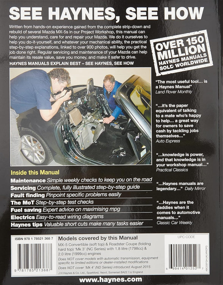 Mazda MX-5 (Oct 05 - July 15) 55 to 15 Haynes Repair Manual