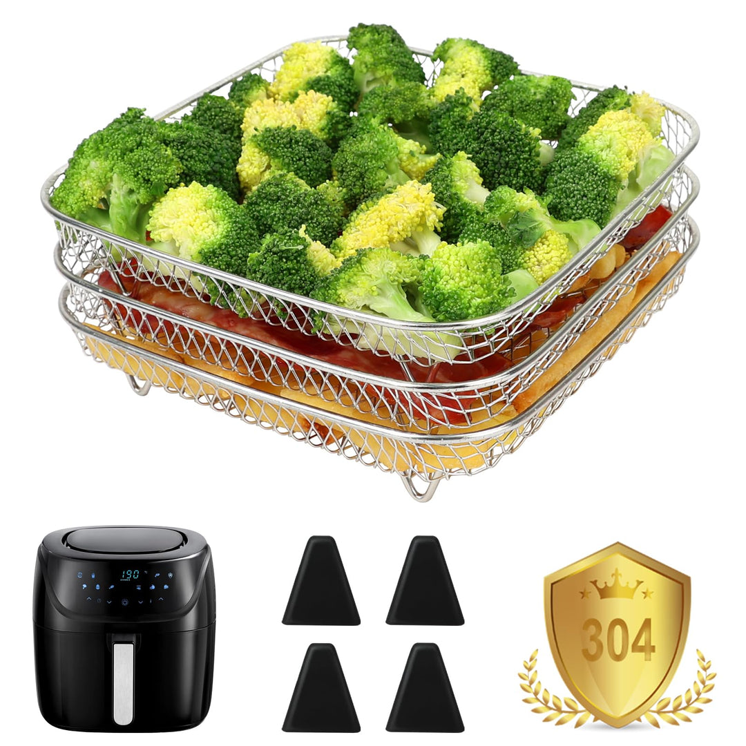 YQL Airfryer Zubehör für Russell Hobbs 4L, Stapelbare Gitter für Heissluftfritteuse mit Innenmass >1