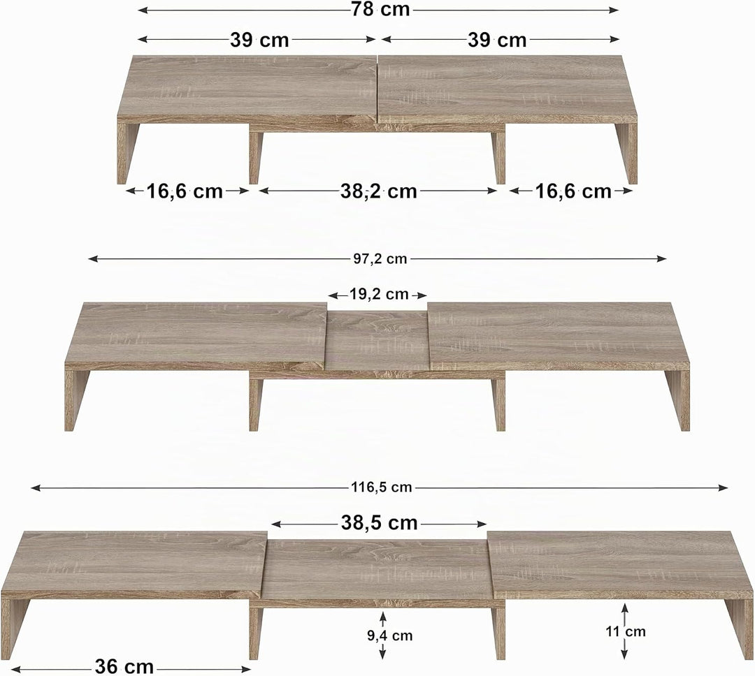 ComfortCove Dual Monitor Stand Riser, Monitorständer, Laptopständer, Schreibtisch-Organisator, Compu