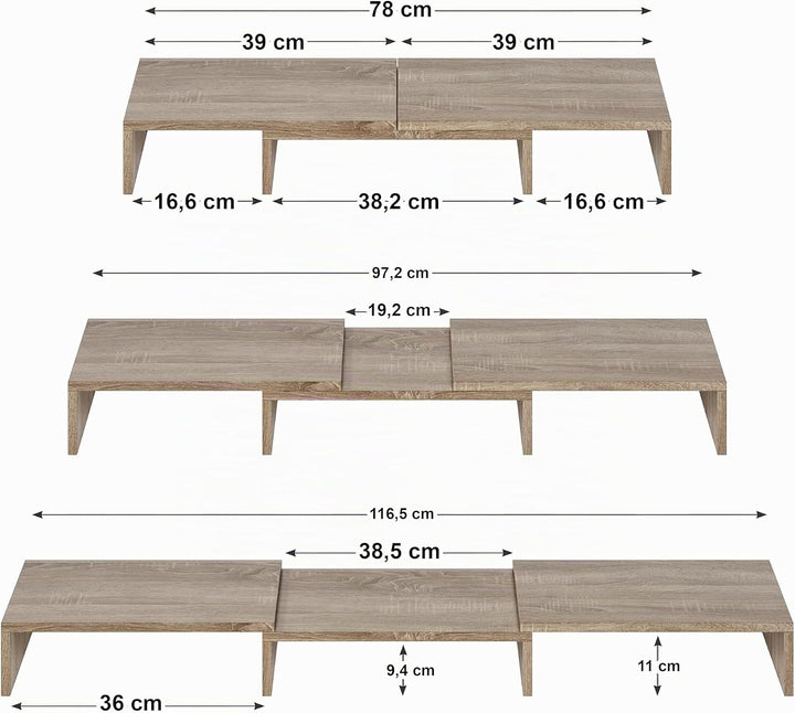 ComfortCove Dual Monitor Stand Riser, Monitorständer, Laptopständer, Schreibtisch-Organisator, Compu