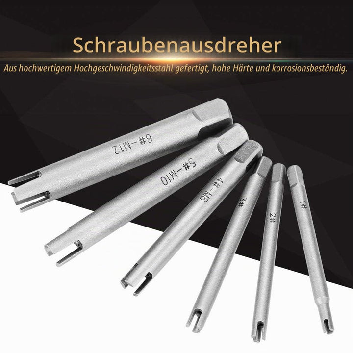 Gebrochener Gewindebohrer aus Schnellarbeitsstahl Gebrochener Schraubenabzieher Schraubenabzieher A