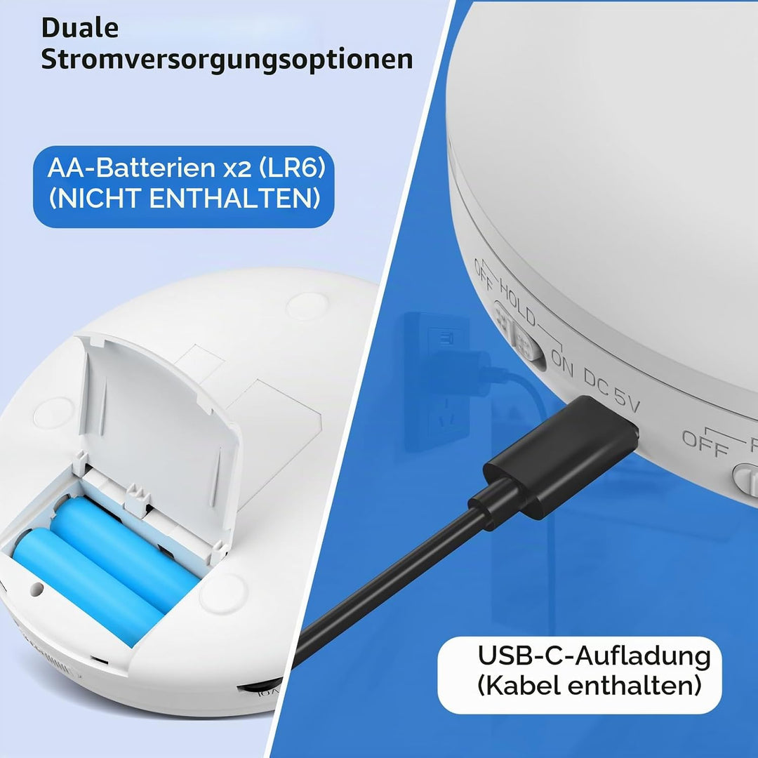 Gueray CD Spieler Tragbarer CD-Player Persönliche CD Players mit Kopfhörer LCD Display Anti-Skip Sch
