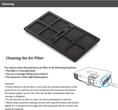 Aimdio Beamer Luftfilter für EPSON ELPAF27 BRIGHTLINK 450Wi EB-460i B-450Wi EB-460 EB-450We EB-450W
