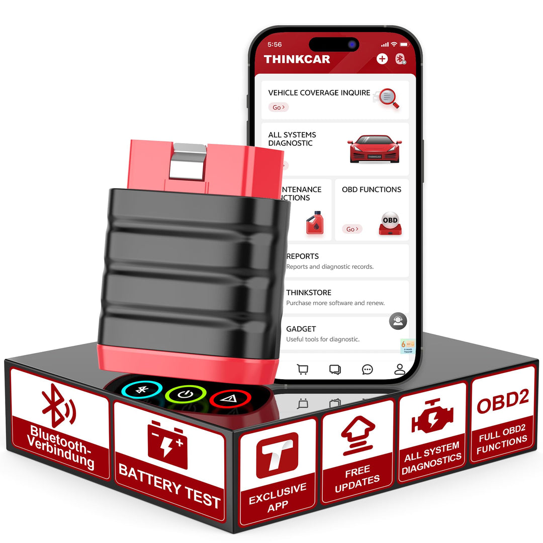OBD2 Bluetooth Adapter für iOS & Android, ThinkDiag Mini OBD2 Diagnosegerät Mit Alle Systemdiagnosen