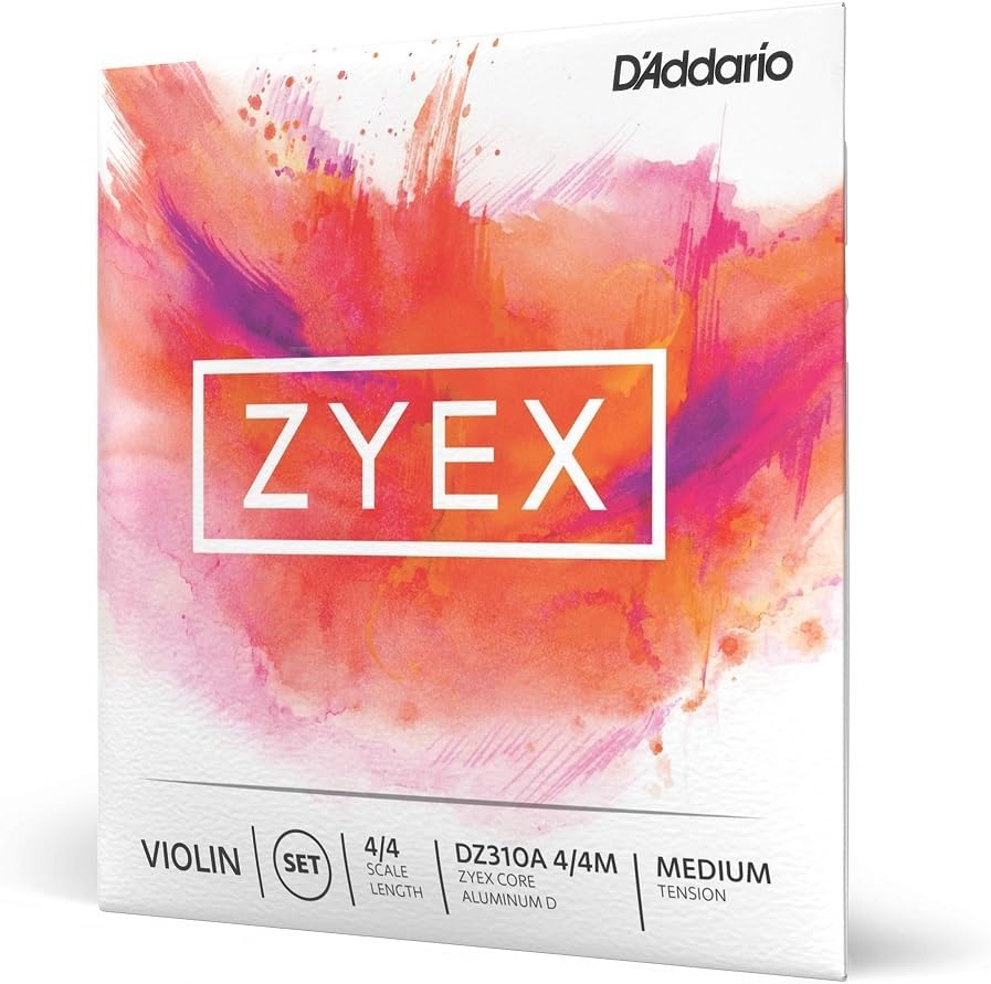 D'Addario DZ310A-4/4M Zyex Violinen Saitensatz synthetische Faser 4/4 Medium Medium Tension Aluminum