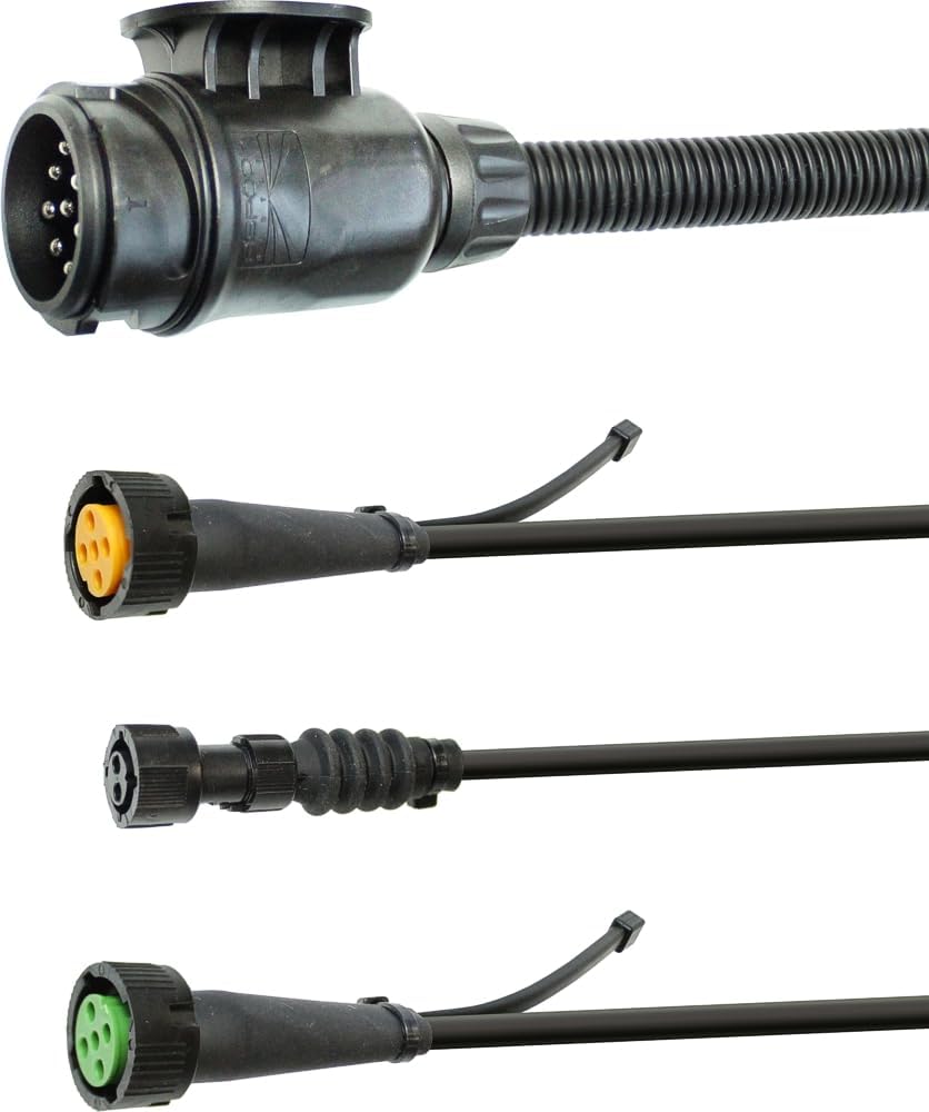 meinAnhängerersatzteil Aspöck Kabelsatz Kabelbaum 13pol. 6m / 10cm DC-Leitung + 4m Ladeleitung