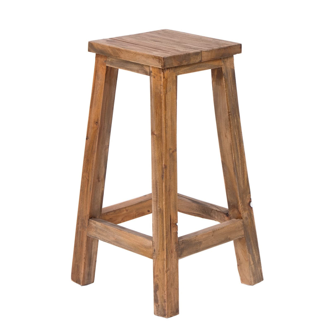 DESIGN DELIGHTS Holz BARHOCKER Nippo | 70x35 cm, Massivholz | Thekenhocker, Barstuhl, rustikaler Sit