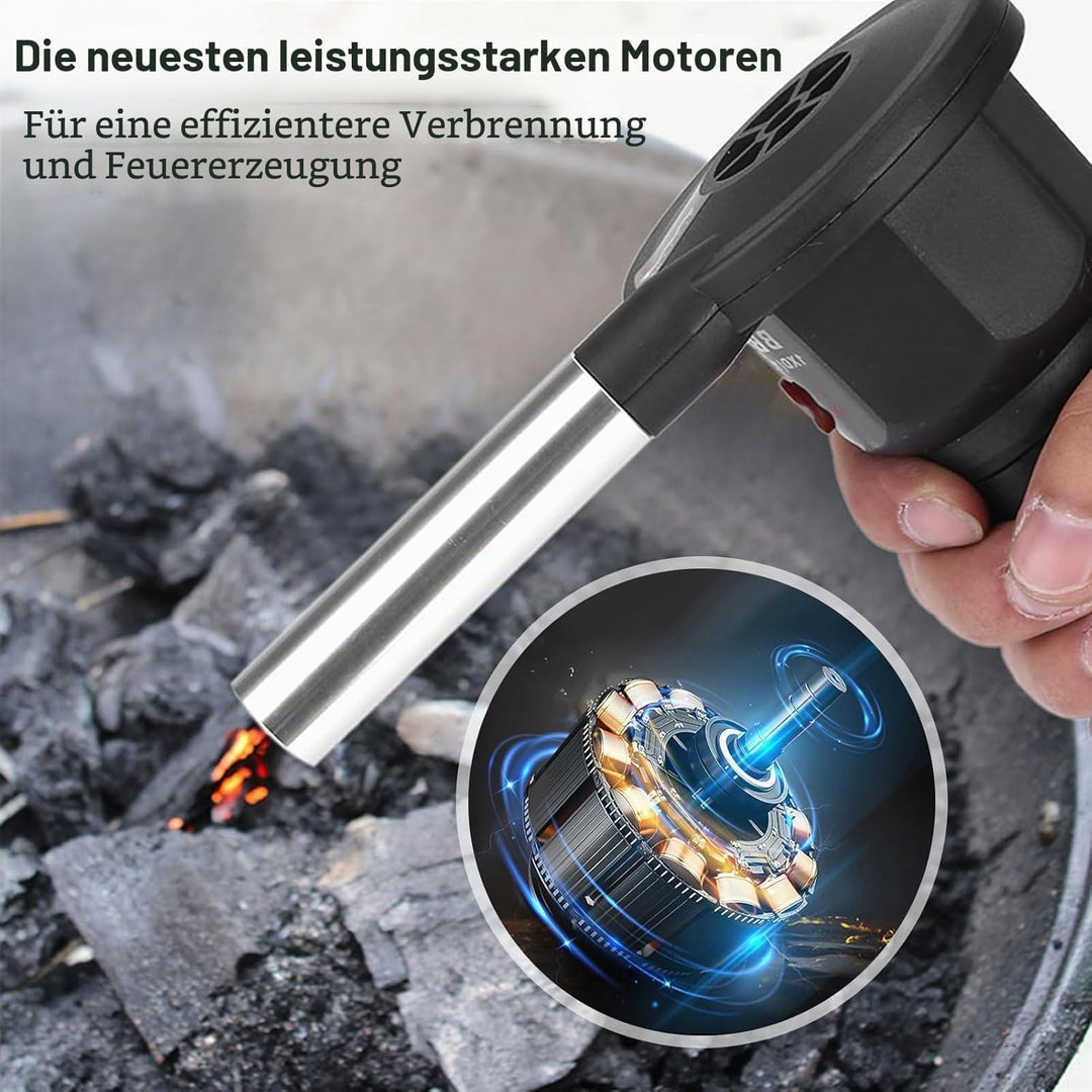 BBQ Ventilator, Tragbarer BBQ Fan Grillgebläse, Elektrischer Batteriebetriebener Grillventilator Feu