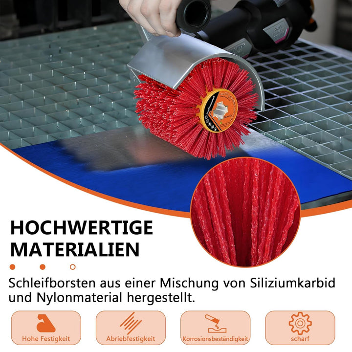 Nylonbürsten #80 Körnung| 120x100mm Schleifbürsten| Polierbürste zum Holzverarbeitung| Bürste für Sa