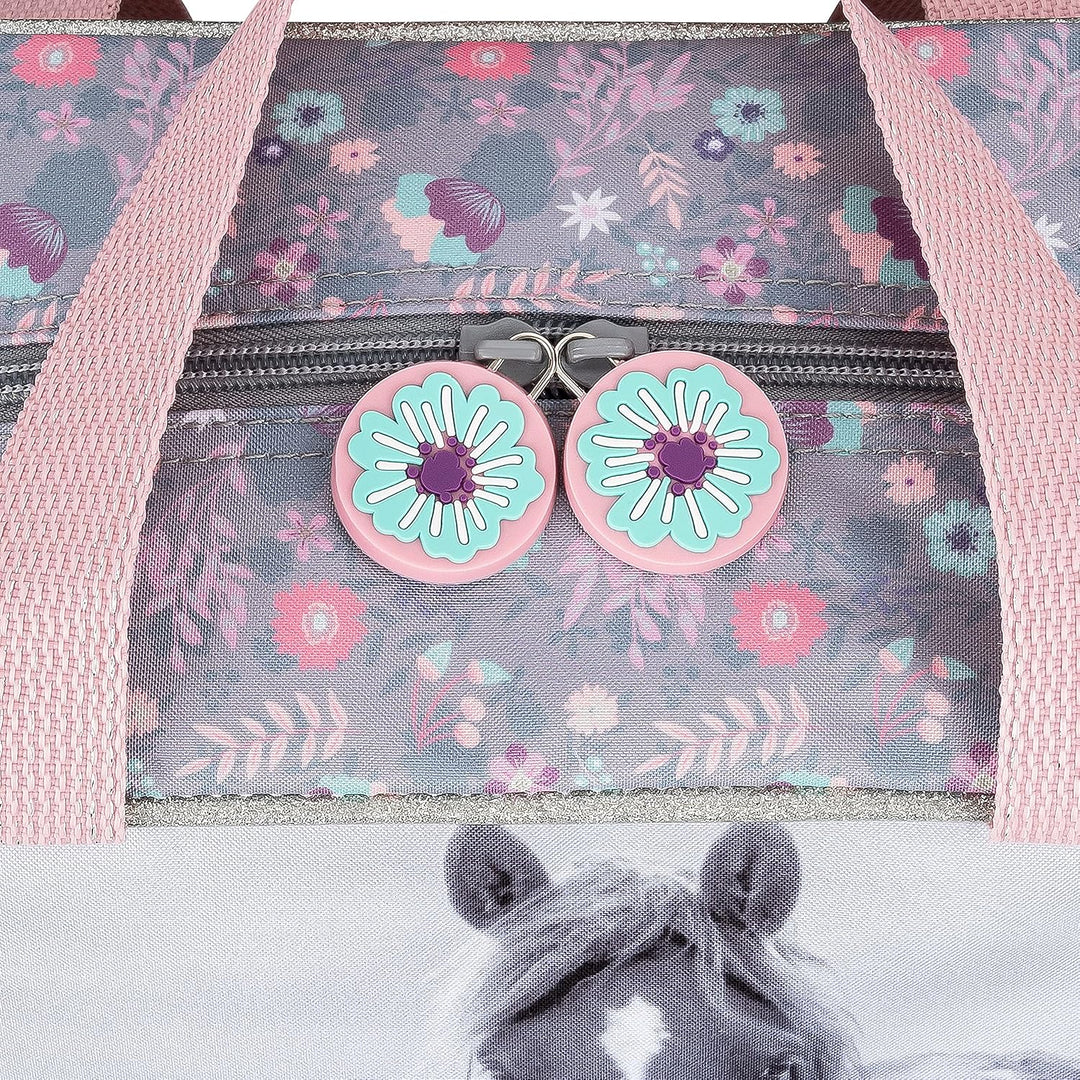 Sporttasche für Mädchen Pferde 40x25x13 cm Rose/Grau (20ko), Rose/Grau (20ko)