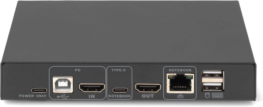 DIGITUS KVM-Switch HDMI – USB-C für Notebook-Anschluss – 2-Port Single-Display – 2 PC 1 Monitor – 1x