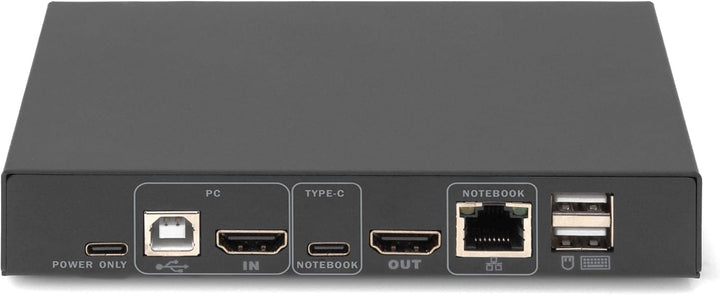DIGITUS KVM-Switch HDMI – USB-C für Notebook-Anschluss – 2-Port Single-Display – 2 PC 1 Monitor – 1x