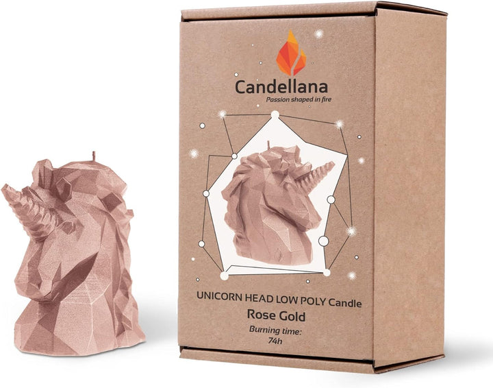 Candellana Handmade Unicorn Low-Poly Kerze Geschenk- Lustig - Dekorative Kerze - Home Décor - Gesche