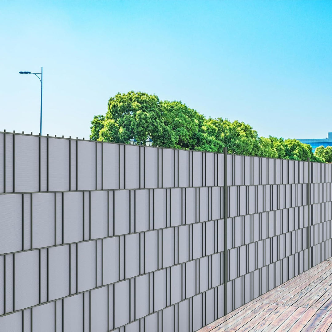 Sichtschutzstreifen Zaun 35 m x 19 cm inkl.20 Clips, PVC Sichtschutz Zaunfolie Sichtschutzstreifen D