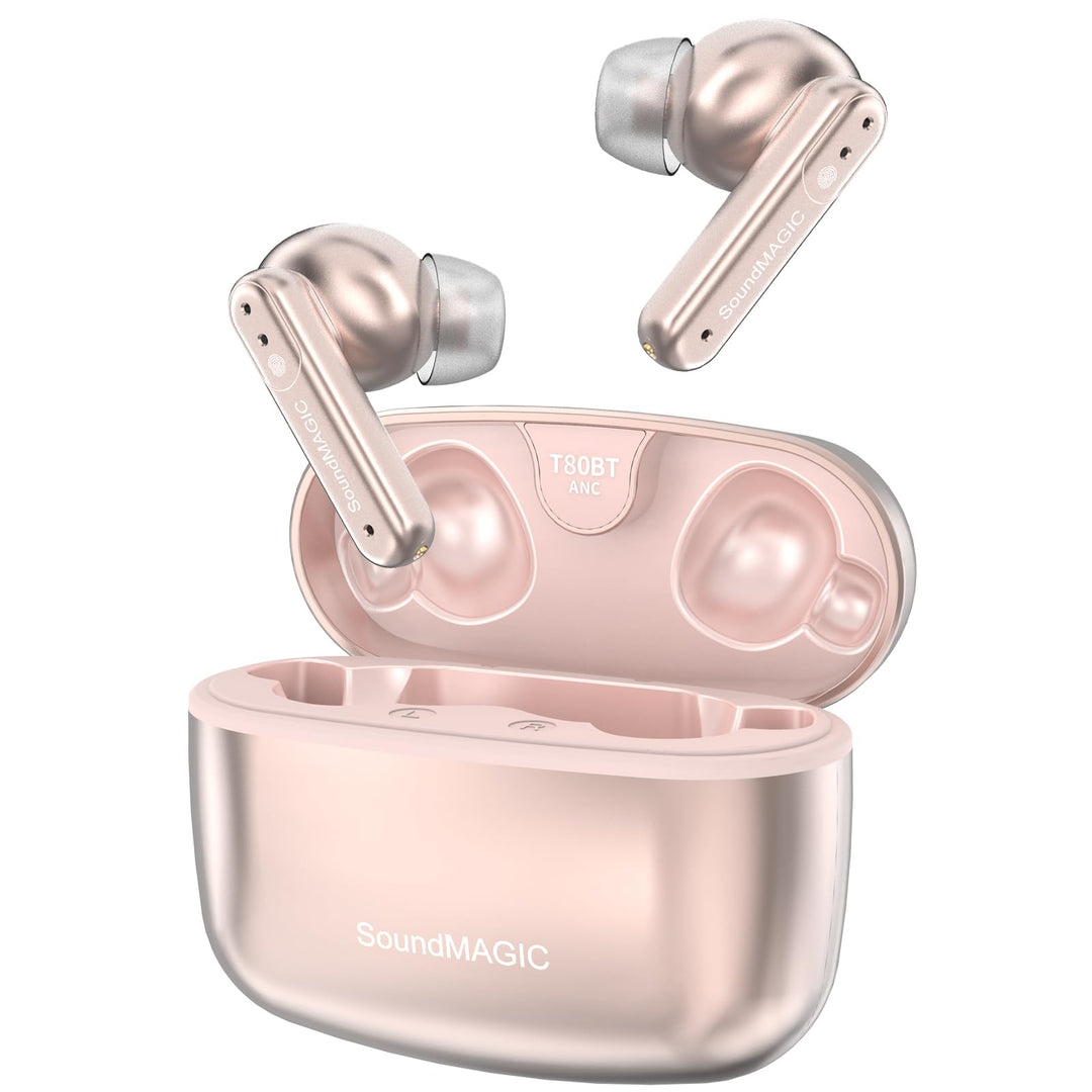 SoundMAGIC T80BT Kabellose ANC-Kopfhörer mit Hi-Res Audio, Hybrid Active Noise Cancelling, ENC für k