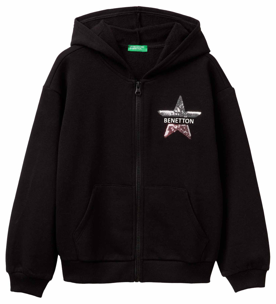 United Colors of Benetton Unisex Kinder Giacca C/CAPP M/L 39m2c505o Strickjacke 140 Schwarz, 140 Sch