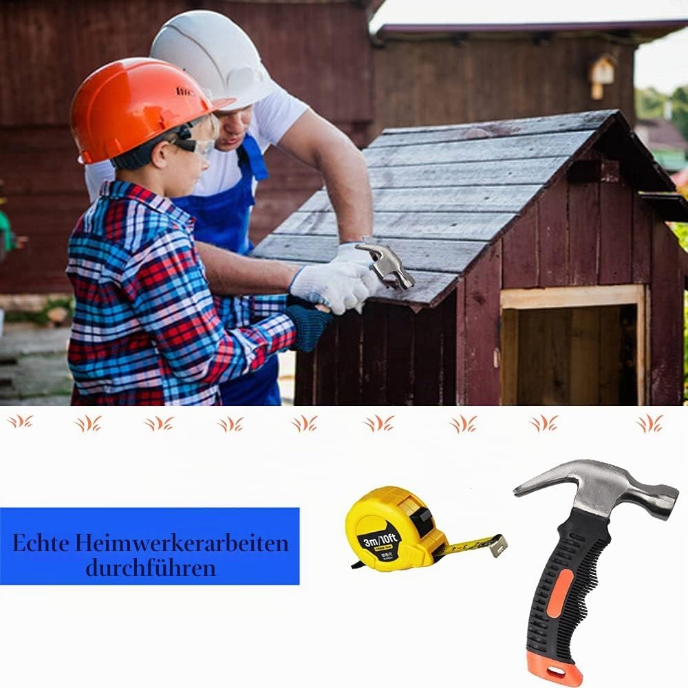 21 Piece Werkzeug Kinder Echt, Kids Tool Set, with Real Hand Tools, Tool Bag for Kids - Portable Too