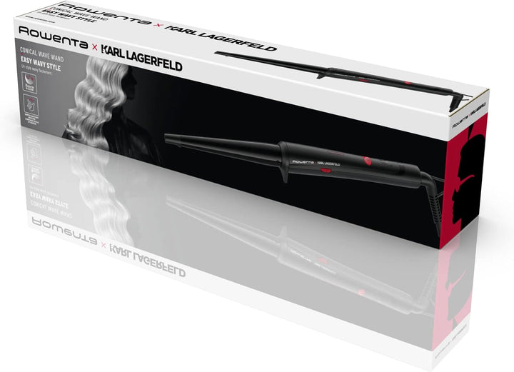 Rowenta x Karl Lagerfeld CF324L Professioneller Lockenstab für Locken und Wellen, konische Form, Ker