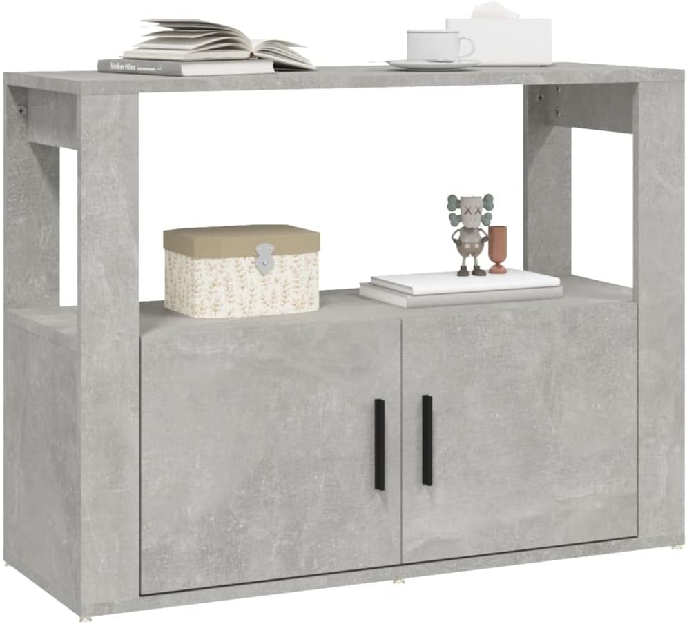 FIRBNUS 80x30x60 cm Seitenschrank mit Ablage und Türen Beistellschrank Schubladenschrank Lowboard La