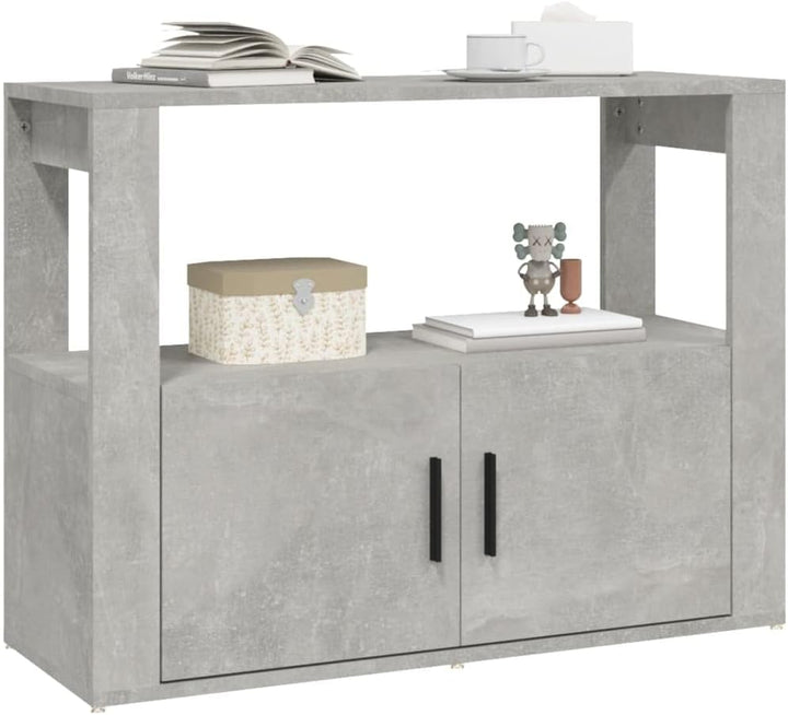 FIRBNUS 80x30x60 cm Seitenschrank mit Ablage und Türen Beistellschrank Schubladenschrank Lowboard La