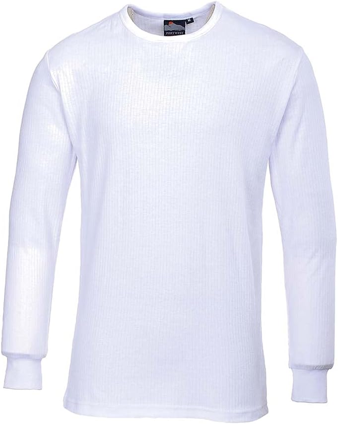 Portwest Langarm Thermo-T-Shirt, Grösse: M, Farbe: Weiss, B123WHRM M Weiss, M Weiss