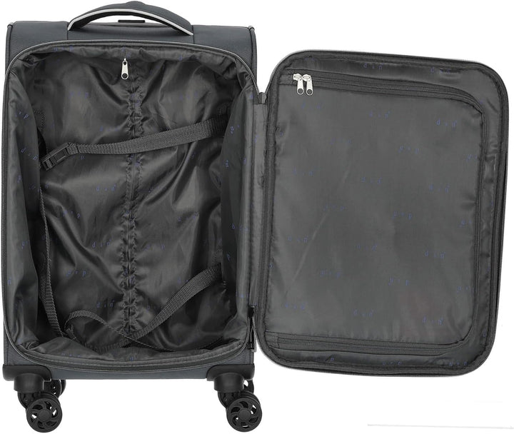 D&N Travel Line 9204-4-Rollen-Kabinentrolley S 55 cm grau, Grau