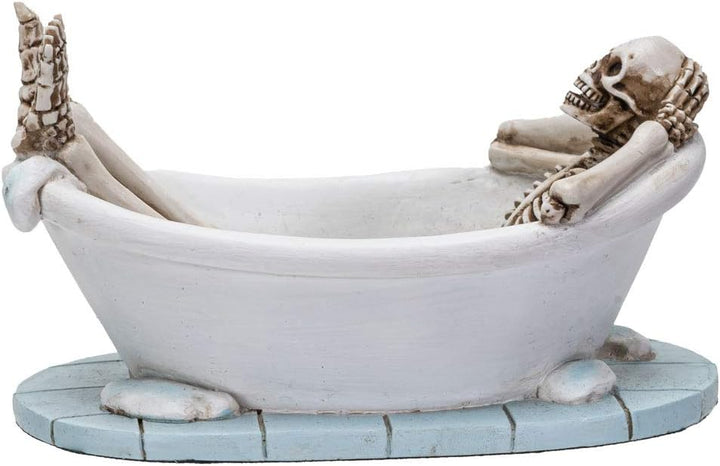 Skelett Figur in Badewanne 12 cm - Witziges Geschenk Gothic Fantasy Deko Totenkopf