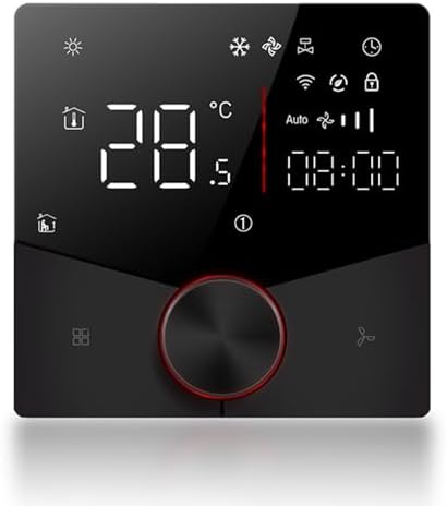 Smart WLAN Thermostat for Heating & AC – Programmable 5+2 Day Schedule with 6 Time Slots, Compatible