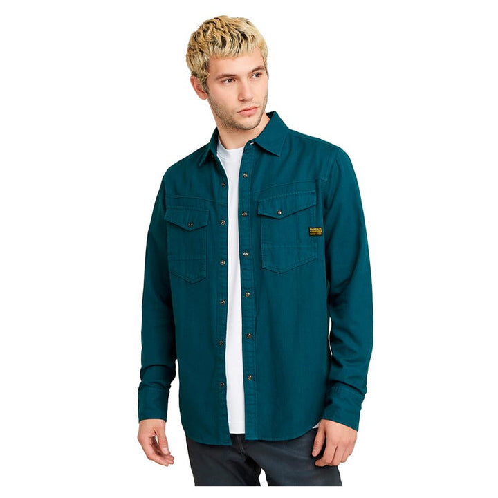 G-Star RAW Herren Dakota Slim Shirt S Blau (Nitro Gd D25223-d454-d150), S Blau (Nitro Gd D25223-d454