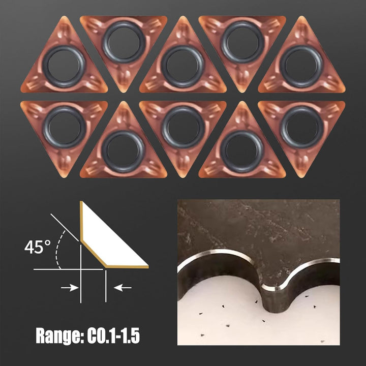 10 Stück Dreiecksschneiderköpfe für pneumatische Anfasmaschinen,Ersatzeinsatz für C-Winkel Teile 1,