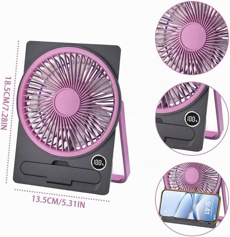 Tischventilator Klein, Mini Ventilator, USB Ventilator, Tischventilator Sehr Leise, 5 Geschwindigkei