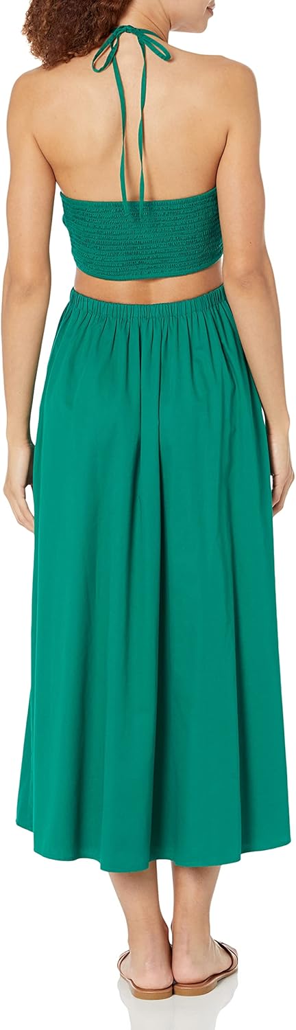 The Drop Damen Brinda Maxikleid aus Baumwolle mit Ausschnitten und Neckholder Maxi Dress L Ultramari