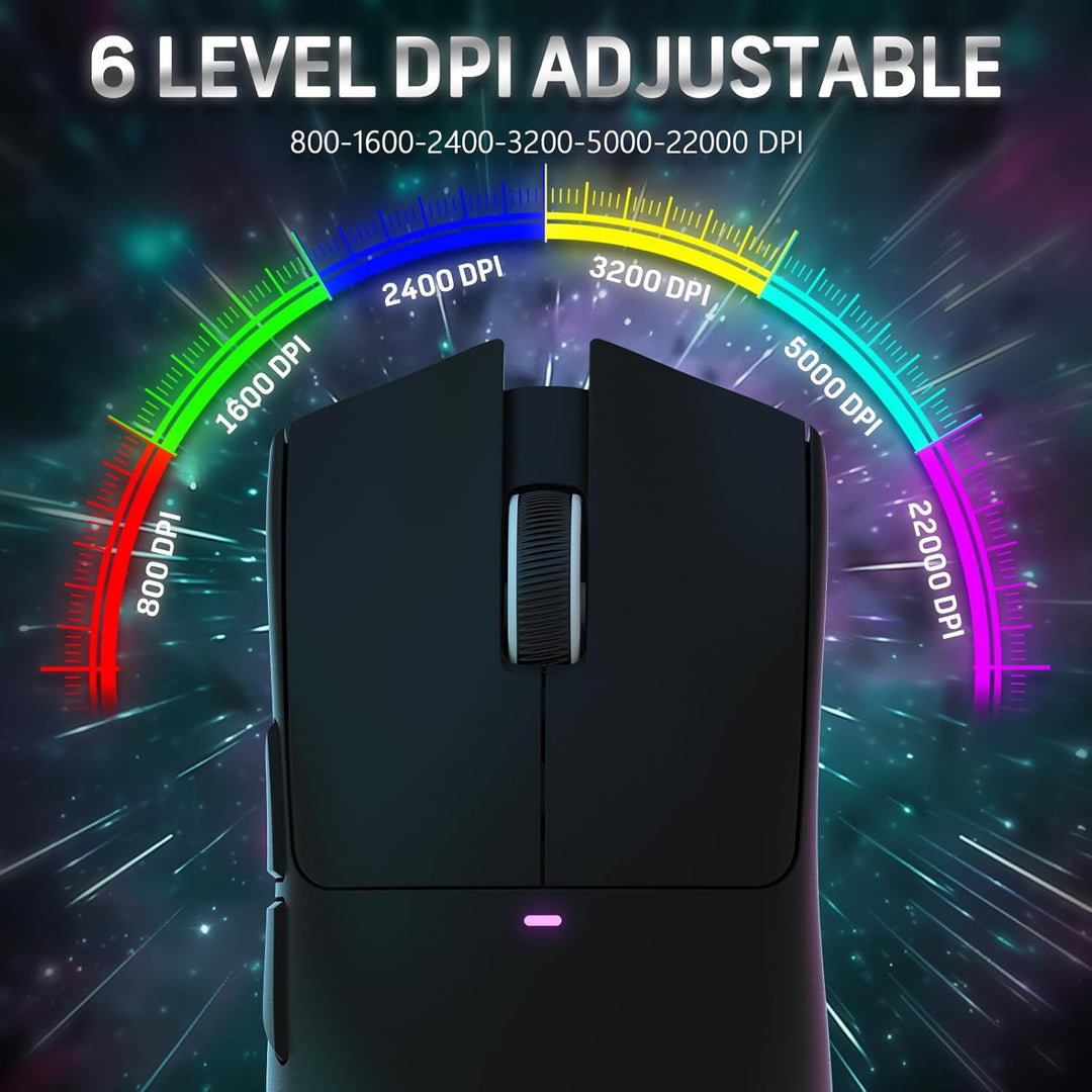 LexonElec x Attack Shark X11 Kabellose Gaming-Maus mit RGB Magnetische Ladestation, PixArt PAW3311-S