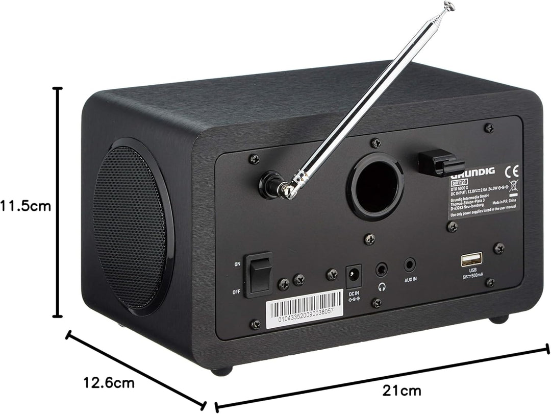 GRUNDIG GIR1120 DTR 5000 X Black, schwarz Schwarz Stereo 2.0 / All-in-one Single, Schwarz Stereo 2.0