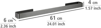 WENKO Badetuchstange Montella, Befestigung mit Strip-it Spezial-Klebepad, 61 x 4 x 6 cm, Anthrazit 4