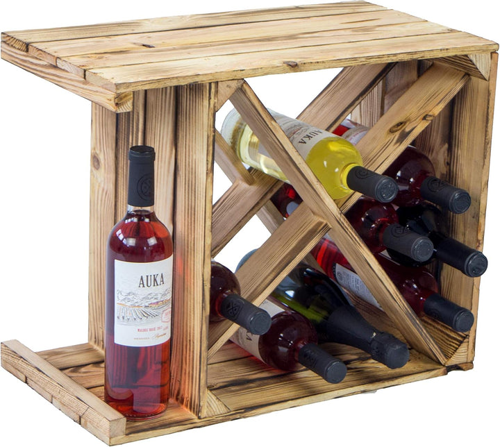 Kistenkolli Altes Land Weinregal X geflammt Masse 50x40x27cm Regalkiste Flaschenablage Weinregal Apf