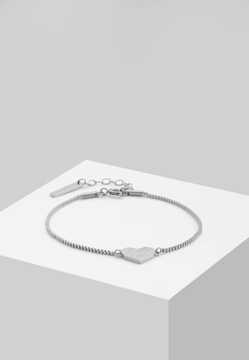 LIEBESKIND Damen Armband Herz Edelstahl Silber 20 cm, Silber