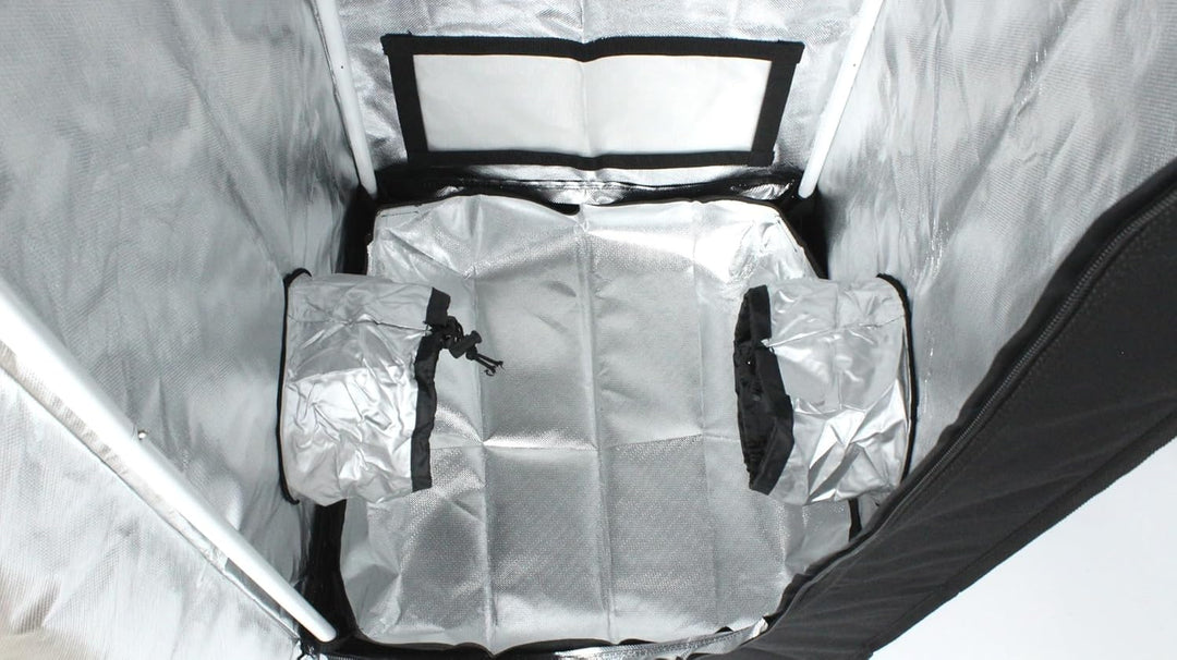 Growzelt 50x50x120 cm, Anbaubox für Pflanzenzucht, Pflanzenzelt Schwarz