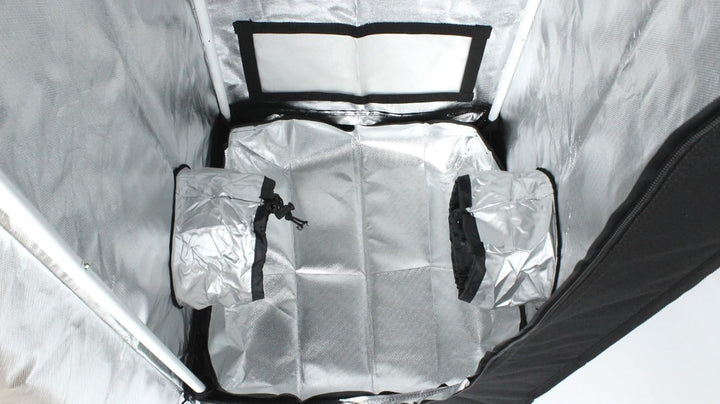 Growzelt 50x50x120 cm, Anbaubox für Pflanzenzucht, Pflanzenzelt Schwarz