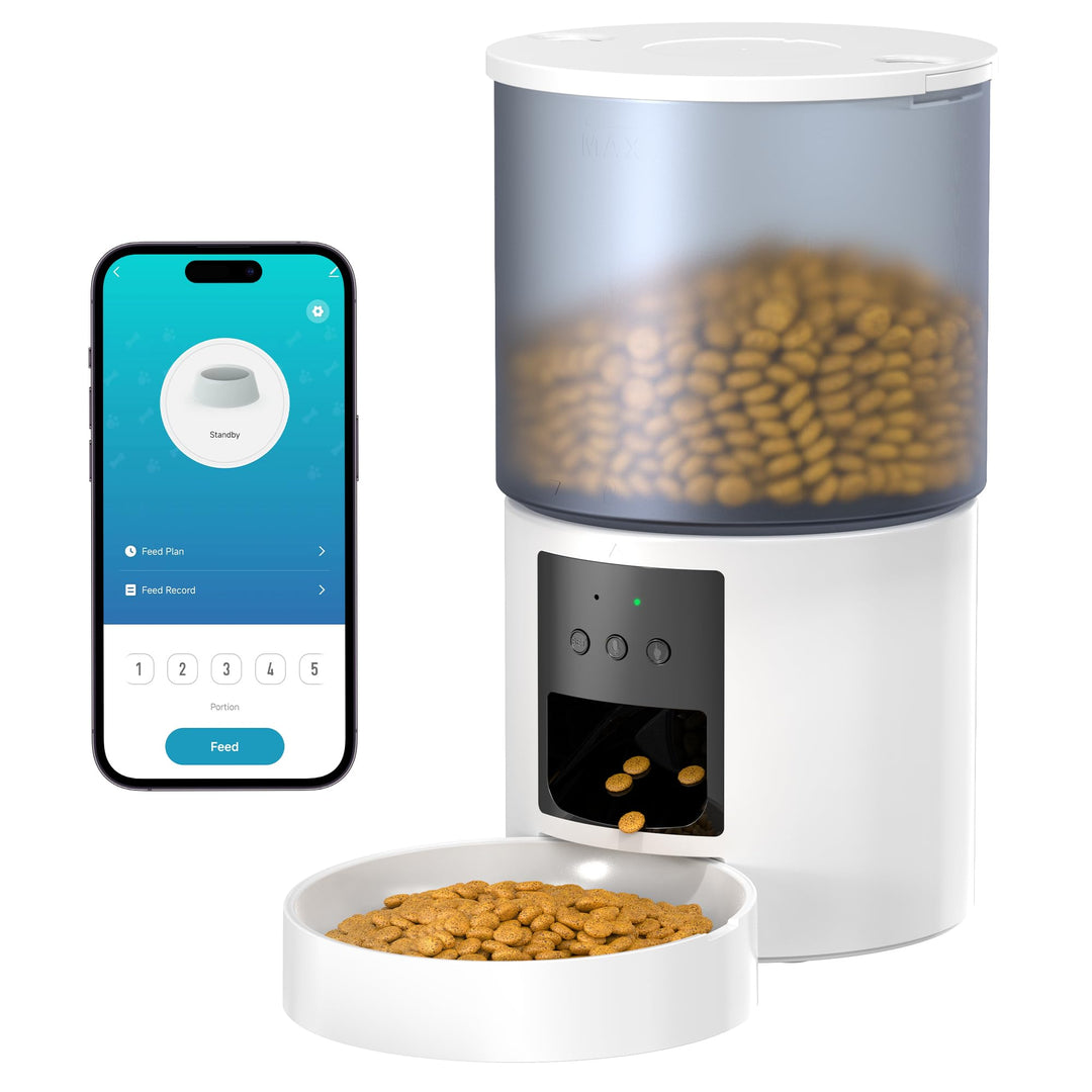 Futterautomat Katze Katzenfutter Automat WiFi: Futterspender Katze mit Massgeschneidert Zeitplan - A