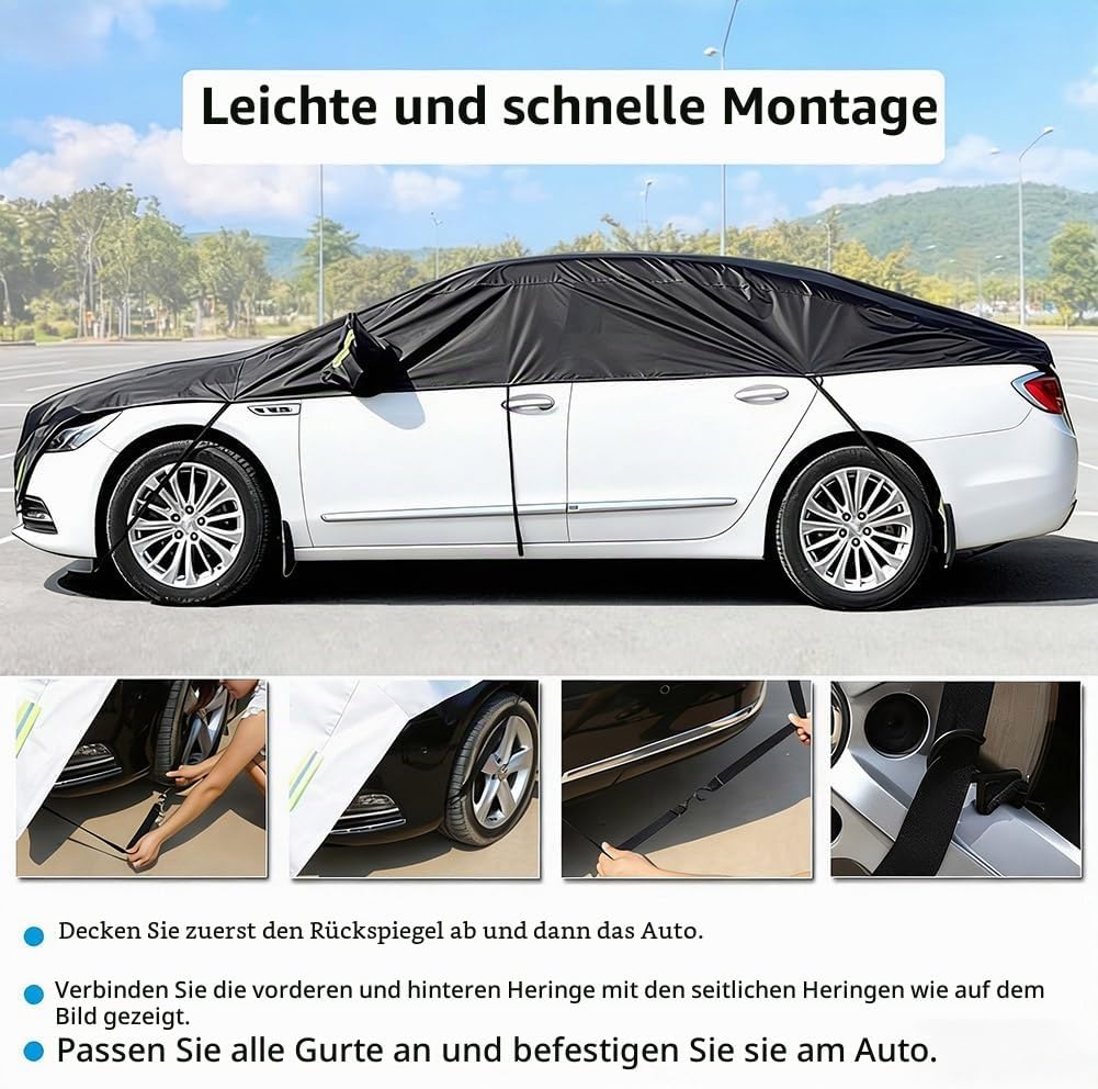 Halbgarage für Auto Windschutzscheibe Abdeckplane Winter Sommer Autoabdeckung wasserdicht Auto halbg