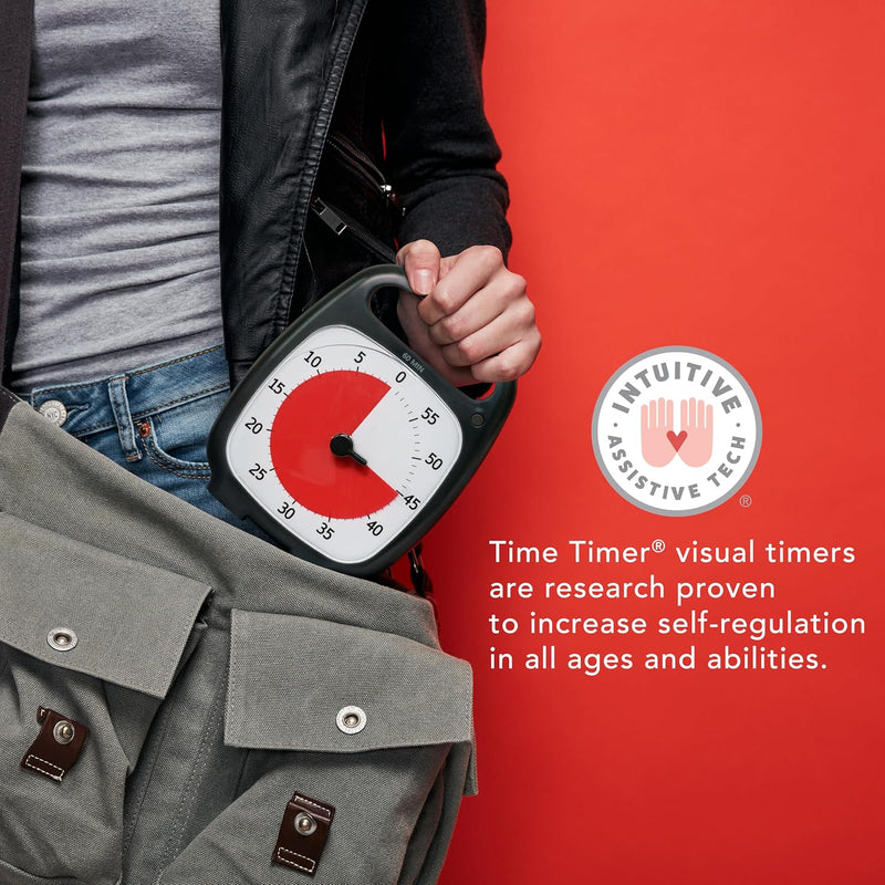 Time Timer PLUS 60 Minute Visueller Analog-Timer (weiss) optionaler akustischer Alarm (Lautstärkereg
