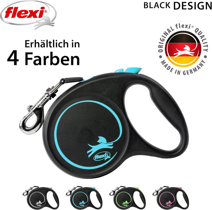 flexi Rollleine Design - Schwarz/Blau, Large L: 5m (max. 50kg), L: 5m (max. 50kg)